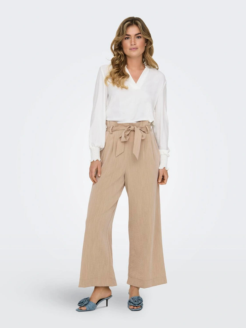 ONLY METTE V-NECK LS SMOCK TOP