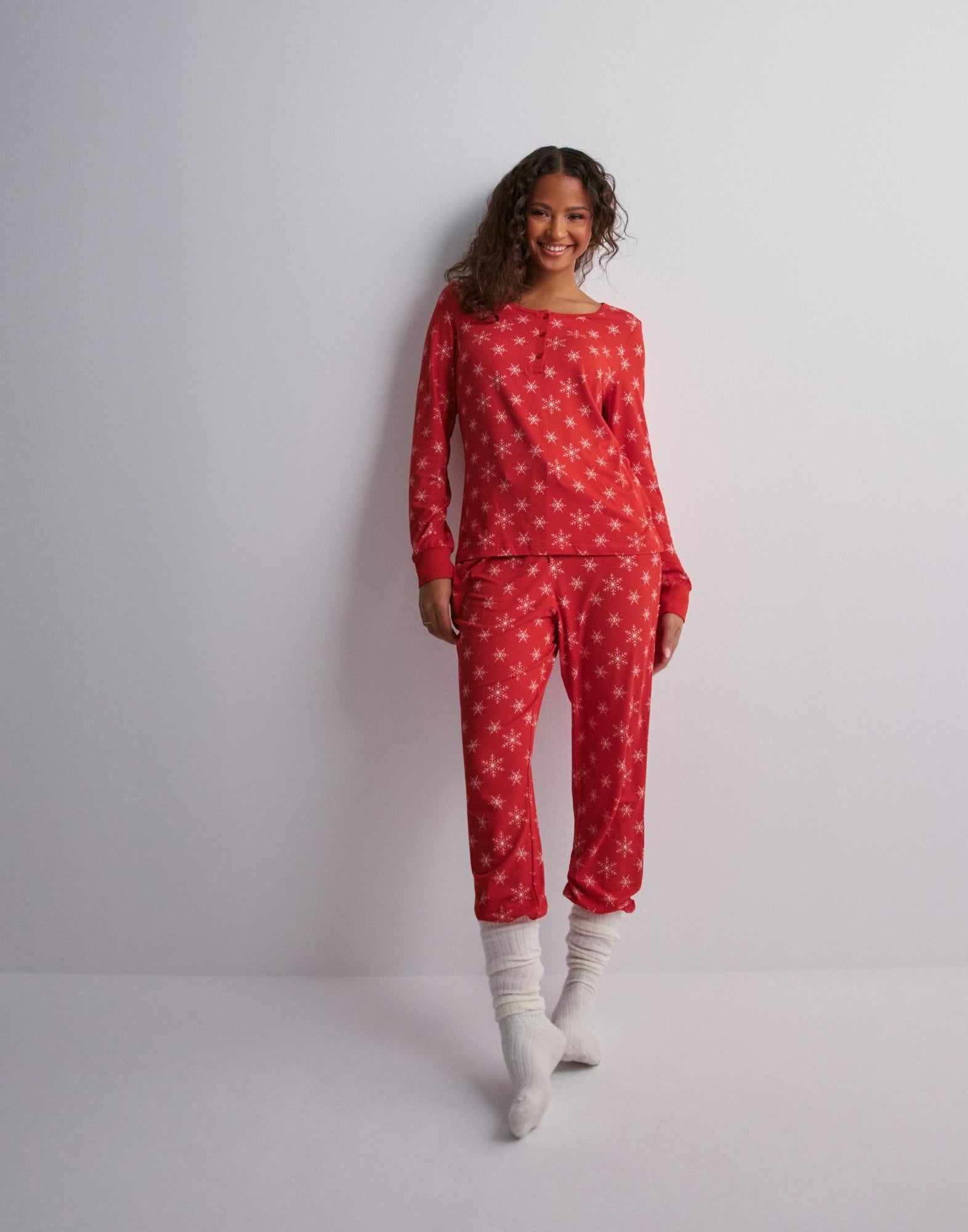 VERO MODA XMAS NEW LS BUTTON TOP