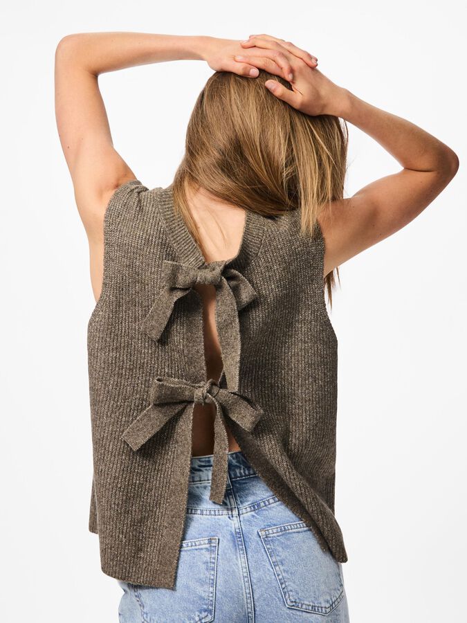 PIECES SILLY SL REV TIE VEST KNIT