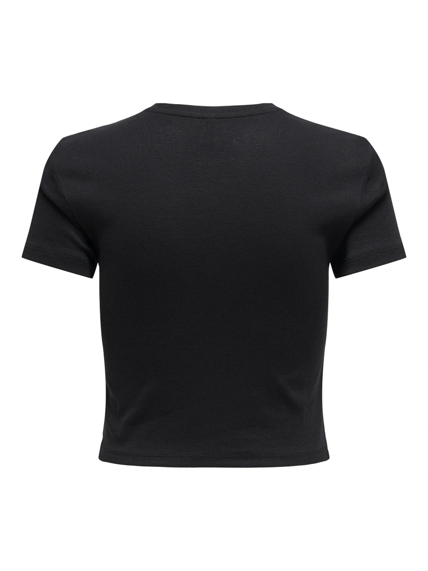 ONLY KIRA S/S BLING O-NECK SHORT TOP