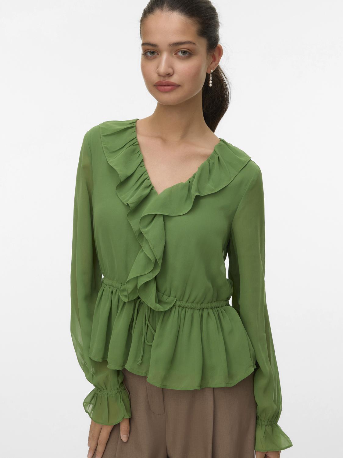 VERO MODA DORA LS FRILL TOP