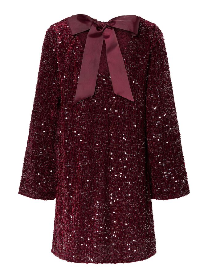 PIECES KAM LS DEEP BACK BOW DRESS