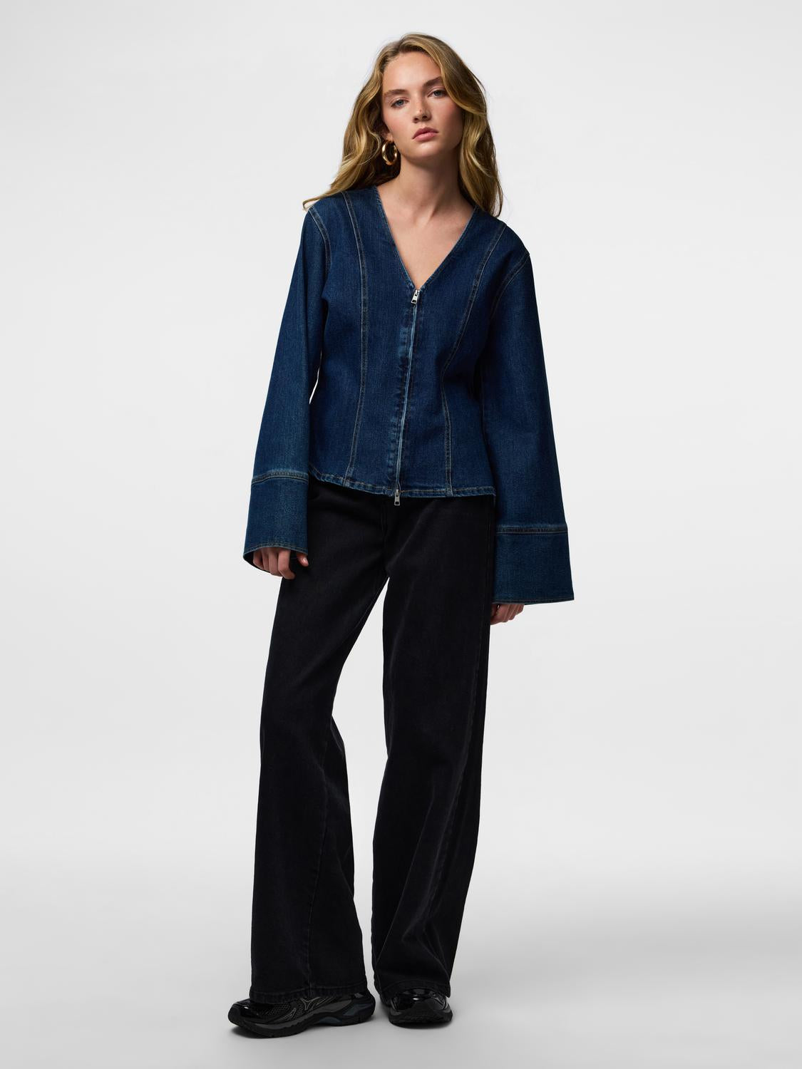 PIECES FLORA LS DENIM SHIRT