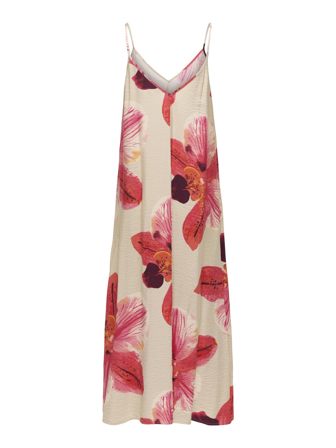 ONLY RESI-ELANOR STRAP BIG FLOWR DRESS