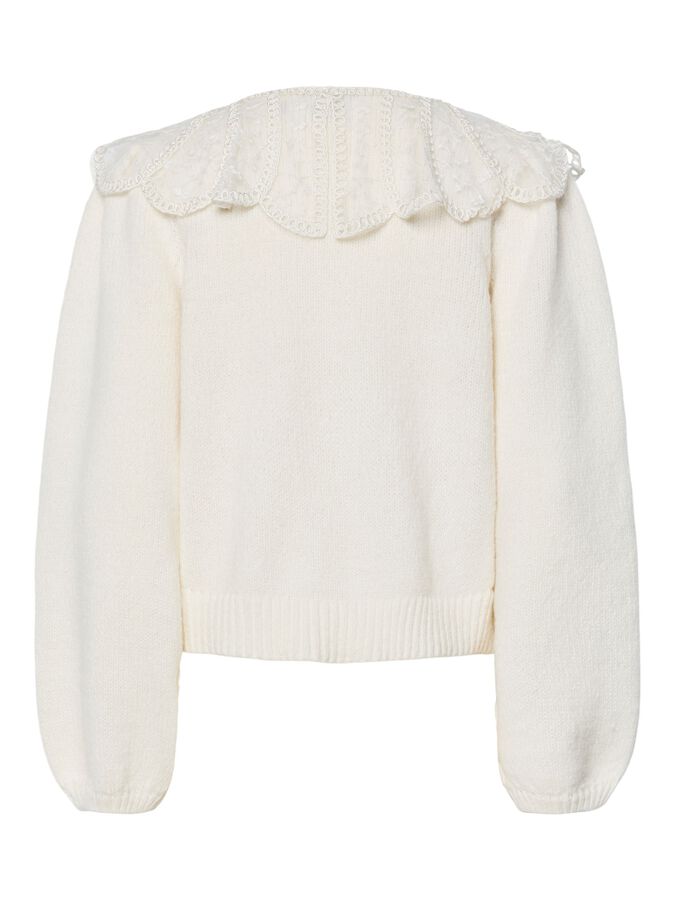 PIECES ABBY LS LACE COLLAR KNIT CARDIGAN
