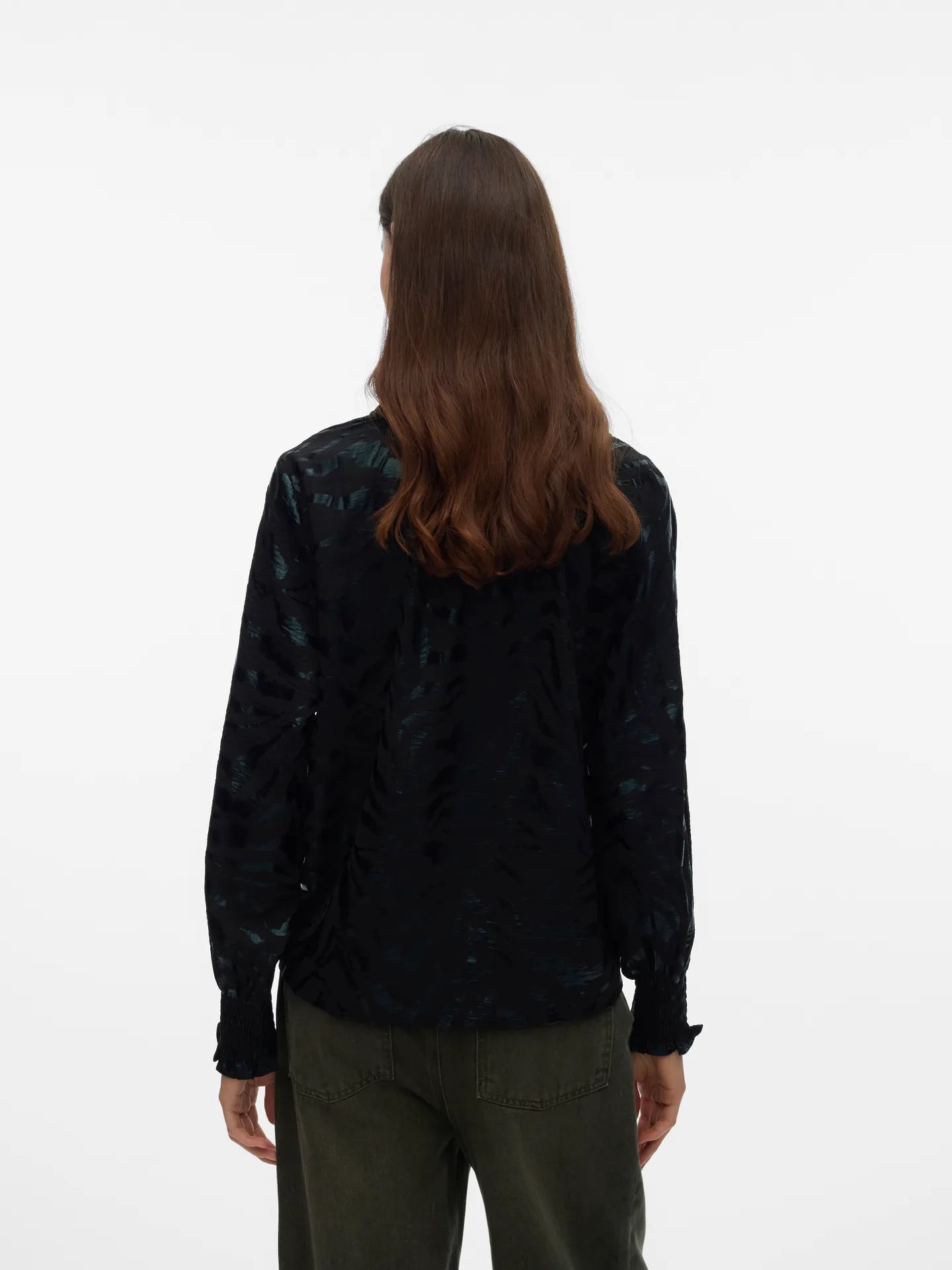 VERO MODA CARLA FOIL L/S V-NECK TOP