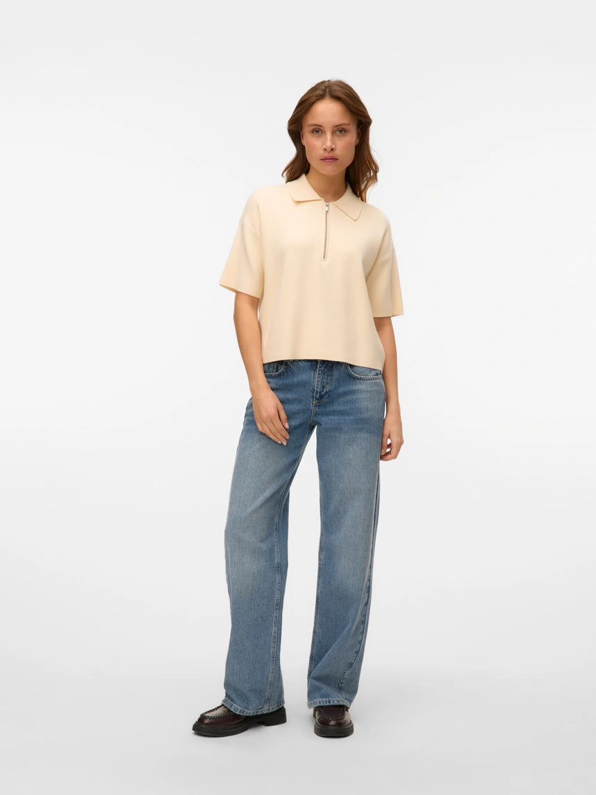 VERO MODA GOLD 2/4 POLONECK PULLOVER