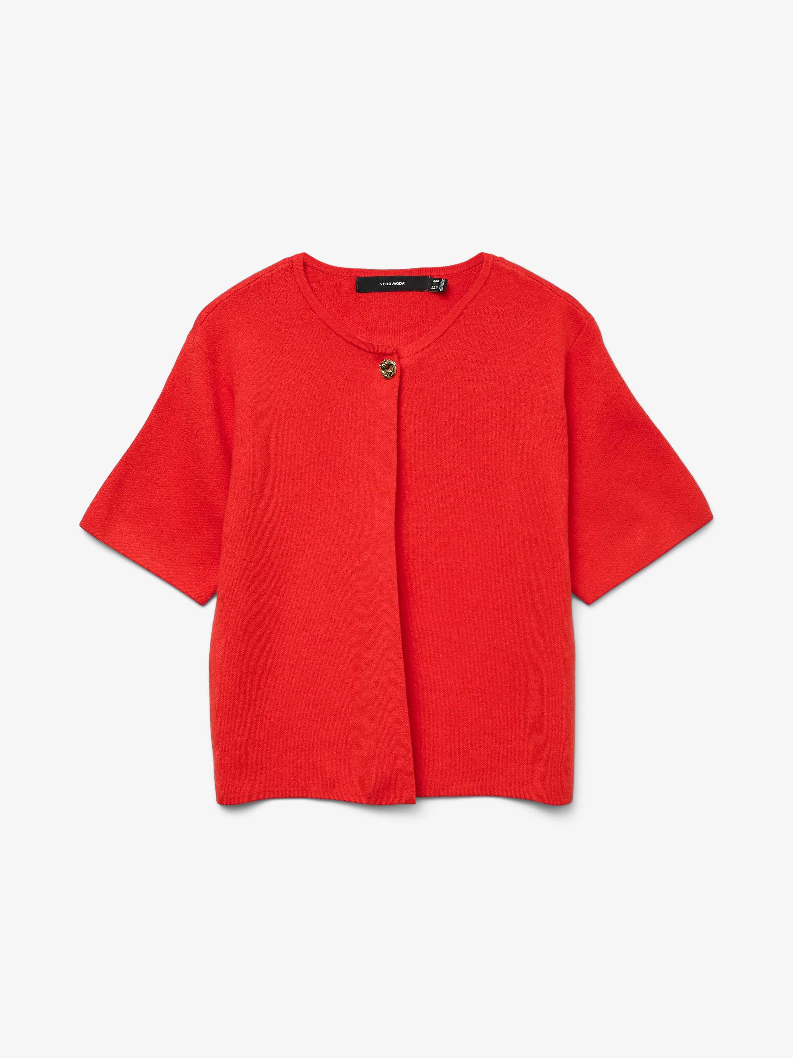 VERO MODA GOLD SS O-NECK ONE BUTTON CARDIGAN