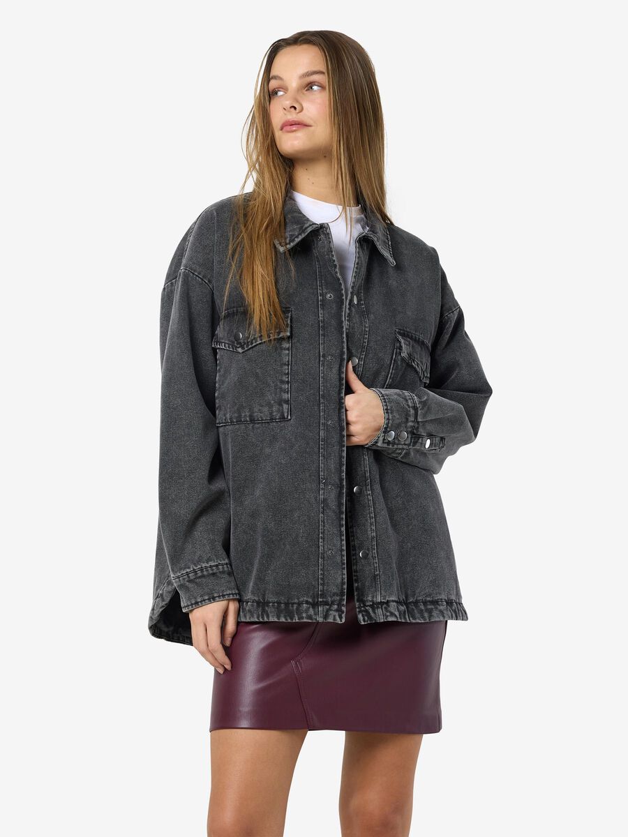 NOISY MAY PEYTON QUILTED DENIM OVERSHIRT