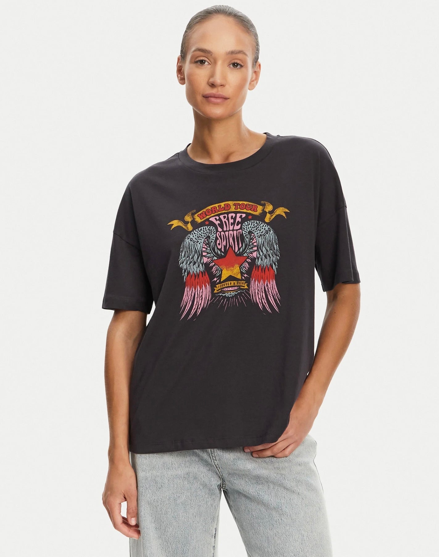 NOISY MAY IDA SS VINTAGE PRINT T-SHIRT