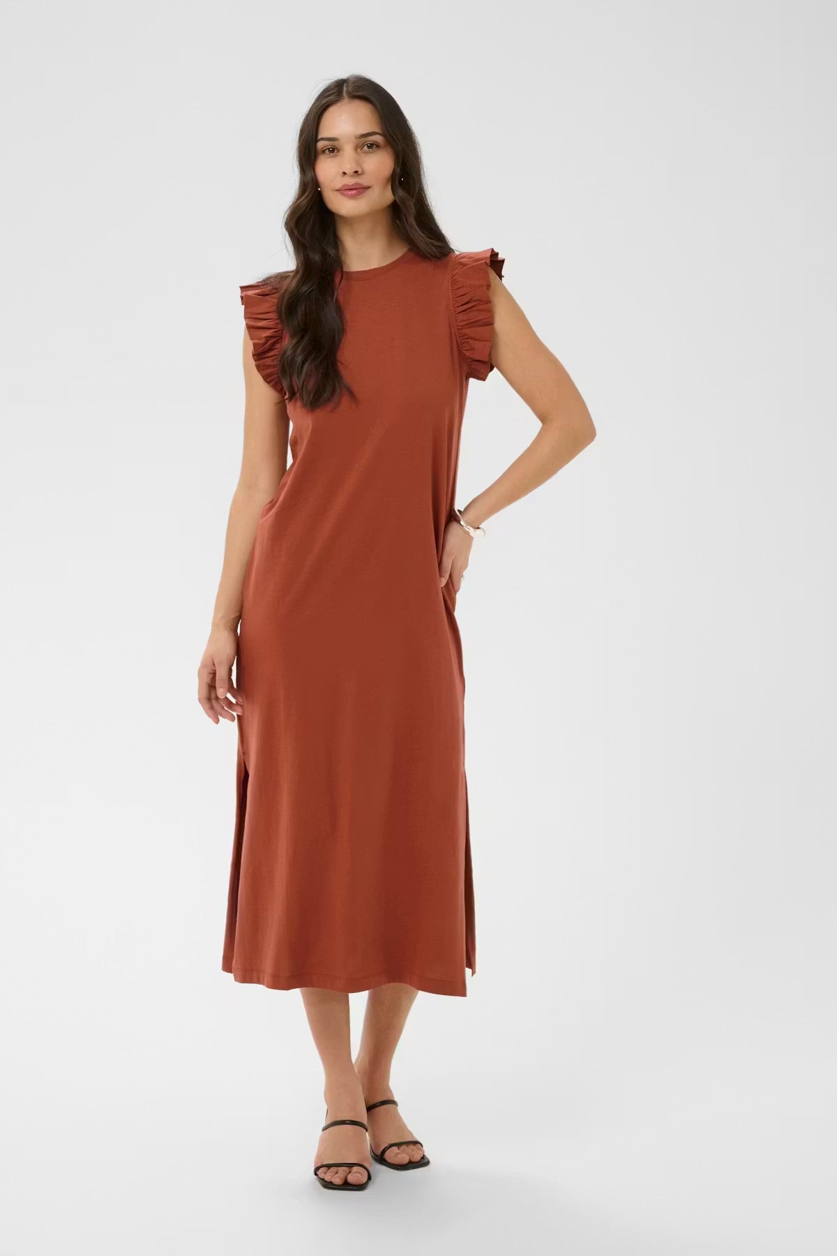 KAFFE CELINA FLOUNCE DRESS