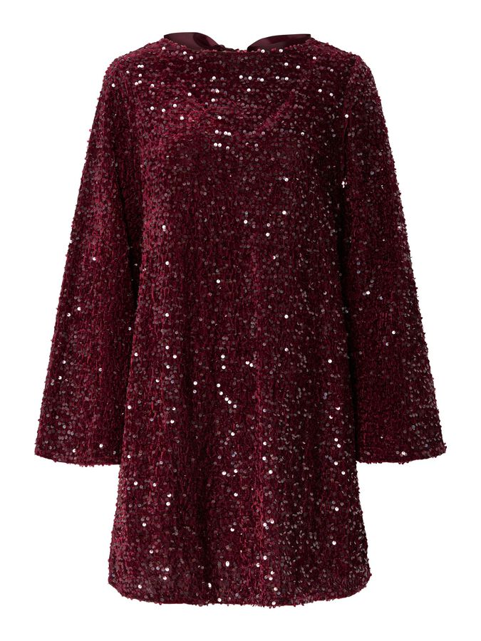 PIECES KAM LS DEEP BACK BOW DRESS