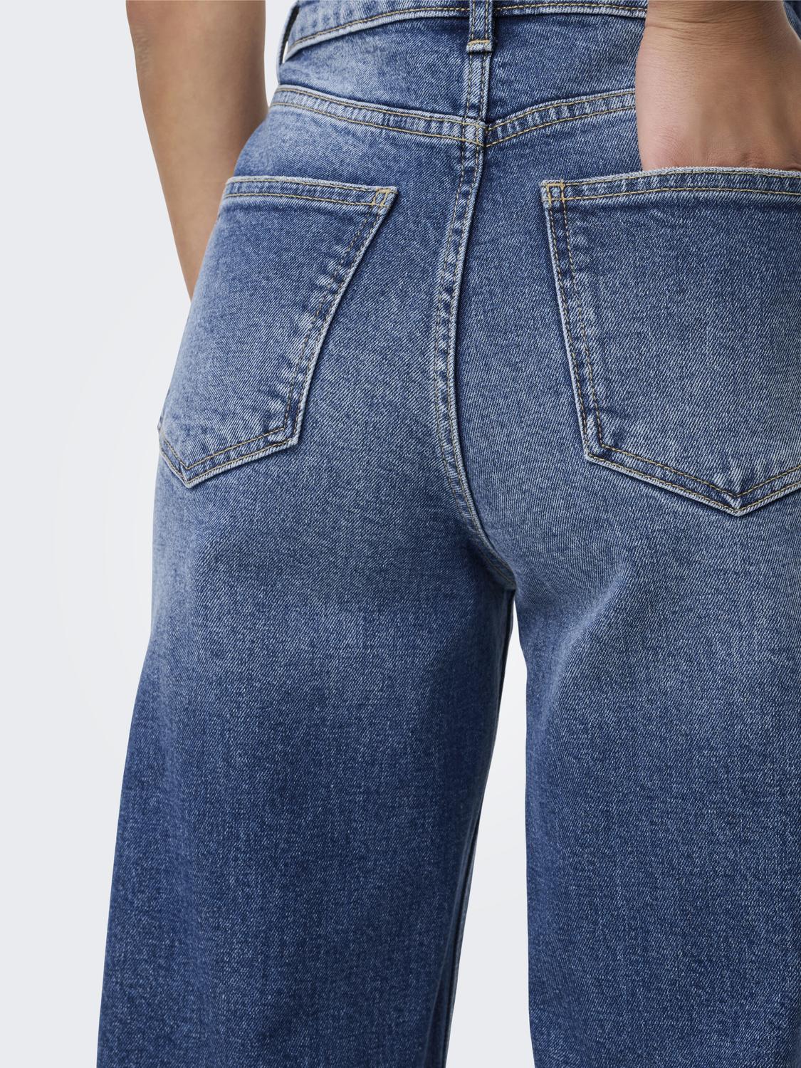 ONLY JUICY HW WIDE LEG DNM - DARK BLUE DENIM