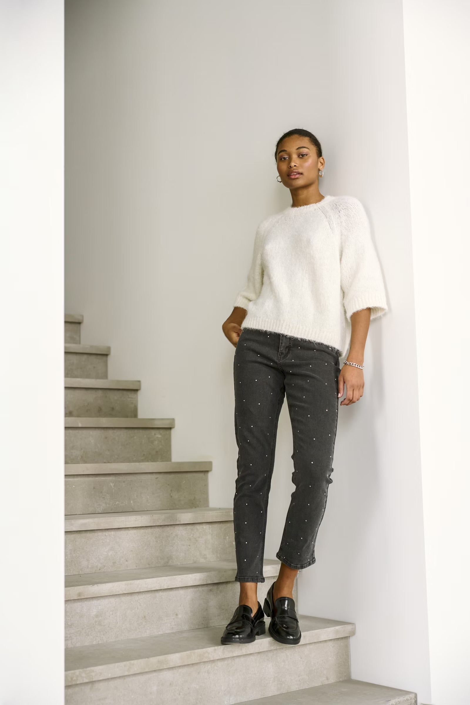 KAFFE EMILIE CROPPED KNIT PULLOVER