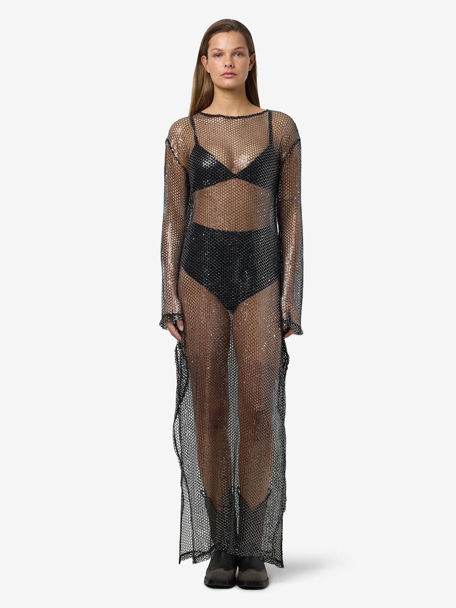 NOISY MAY HALO L/S HIGH SLIT MAXI DRESS
