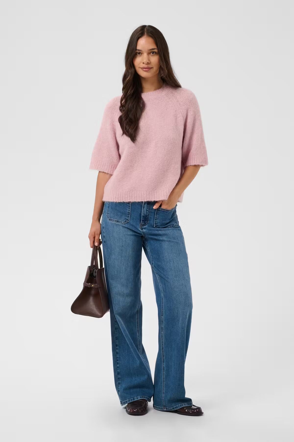 KAFFE EMILIE CROPPED KNIT PULLOVER