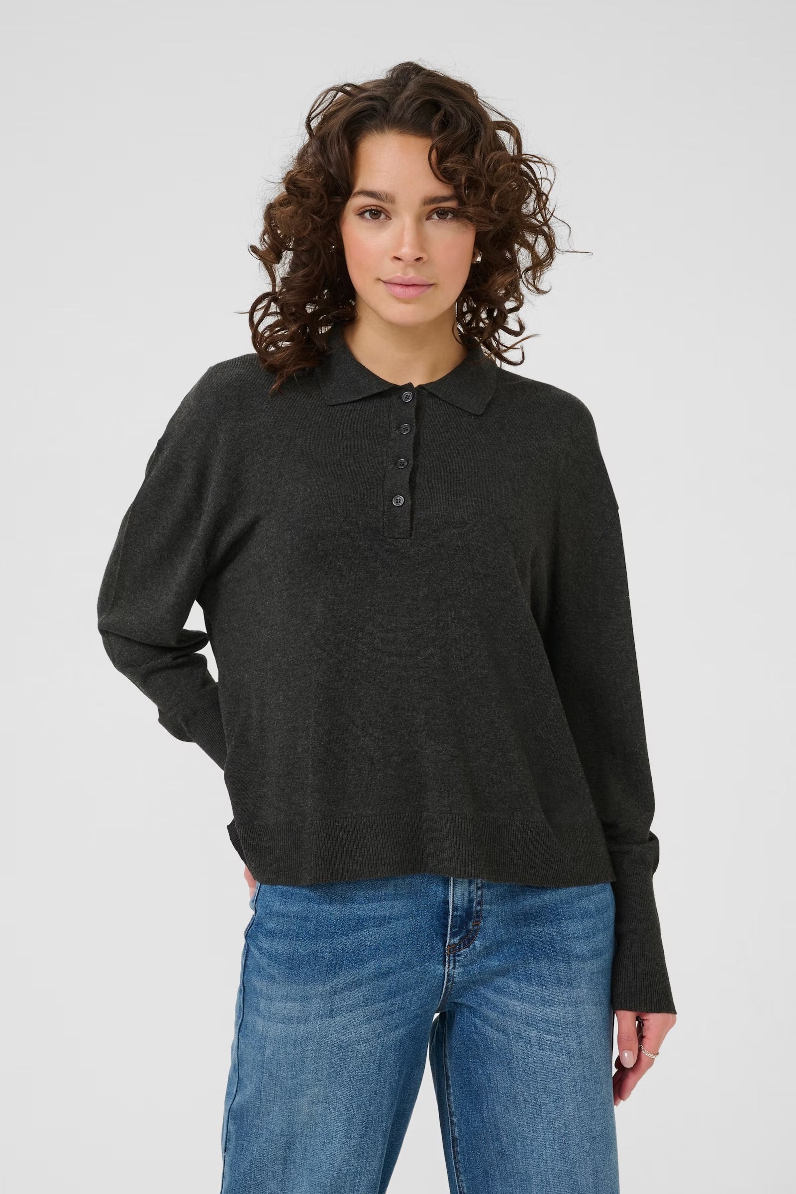 KAFFE LIZZA POLO PULLOVER