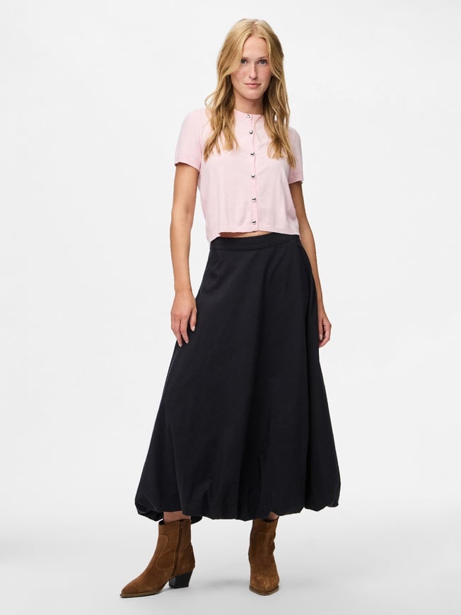 PIECES MAUVE HW ANKLE SKIRT