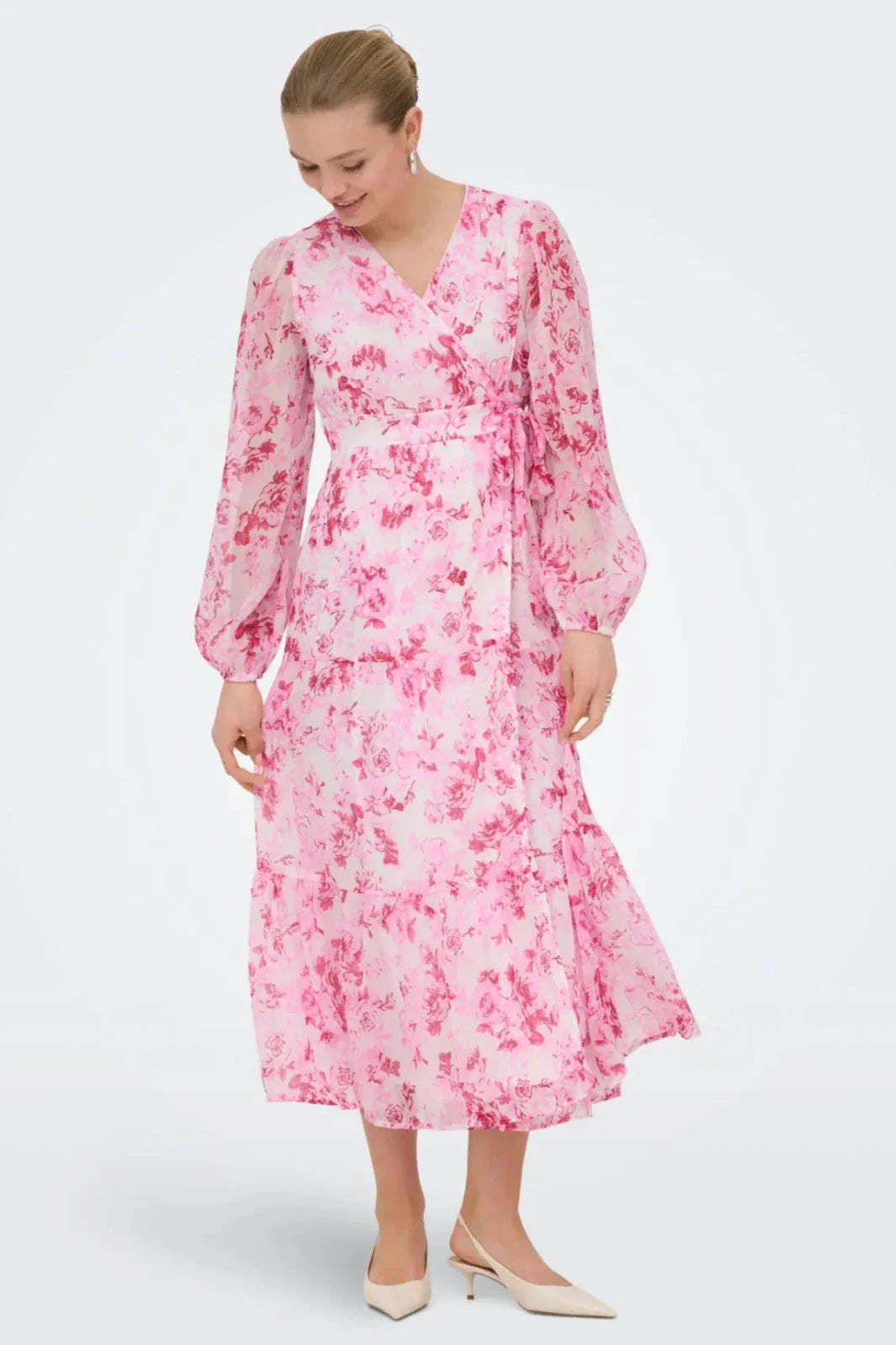 ONLY MIRIAM LS WRAP MIDI DRESS