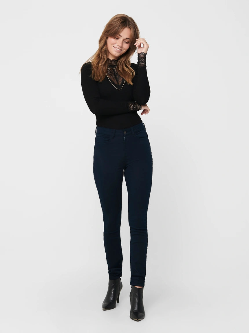 ONLY TILDE L/S HIGH NECK LACE TOP