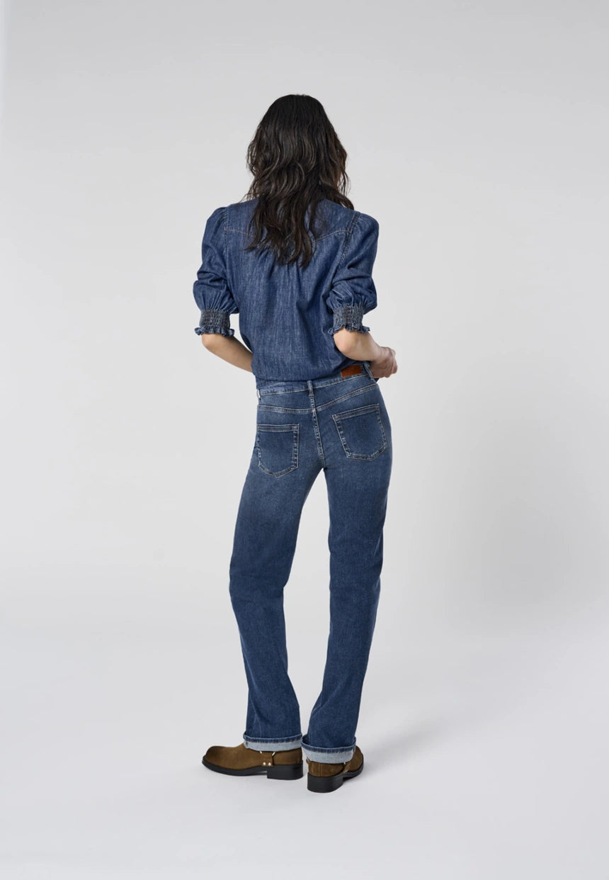 ONLY BLUSH MID STRAIGHT - DARK BLUE DENIM