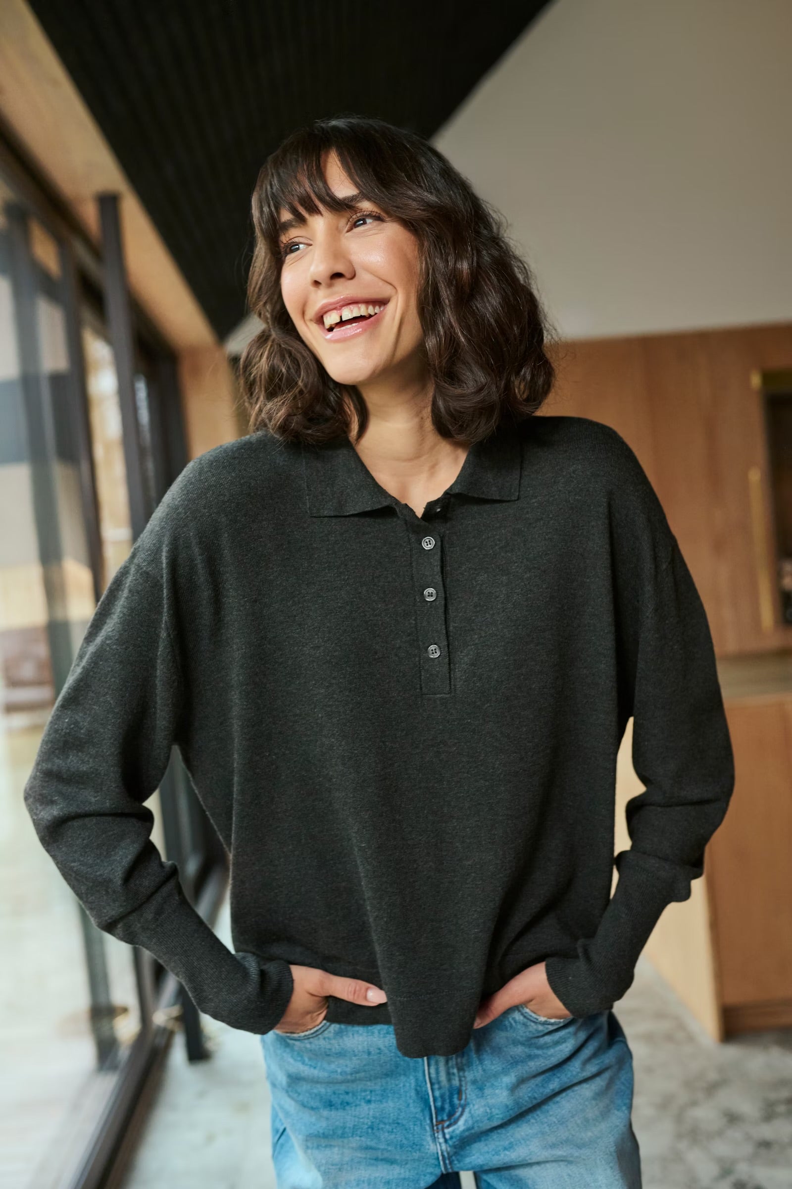 KAFFE LIZZA POLO PULLOVER