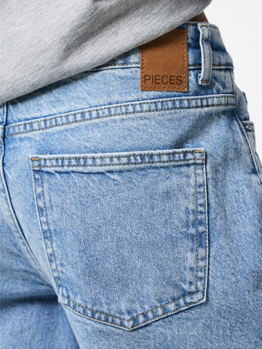 PIECES SELMA LW WIDE JEANS - LIGHT BLUE DENIM