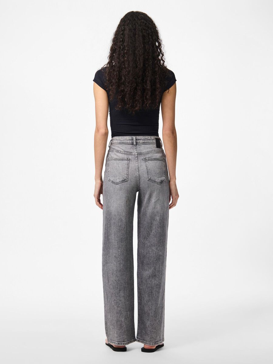 PIECES SILKE MW WIDE JEANS