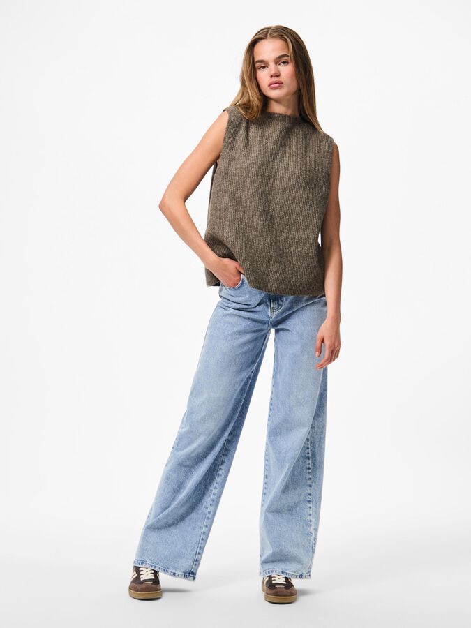 PIECES SILLY SL REV TIE VEST KNIT