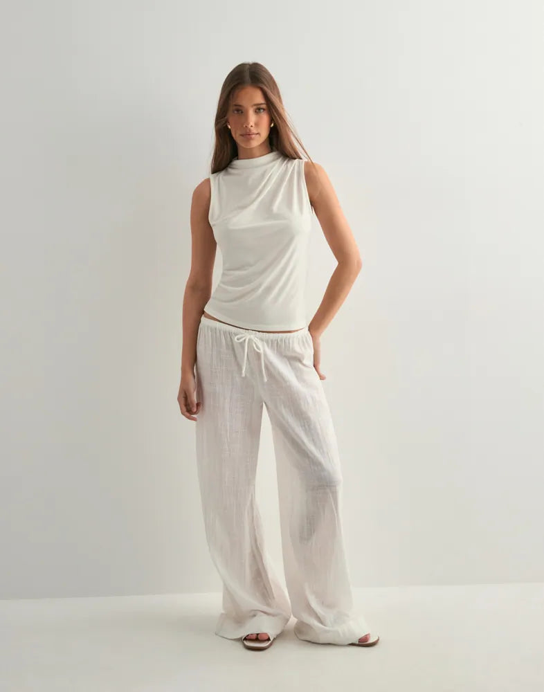 PIECES MADISON SL DRAPED TOP