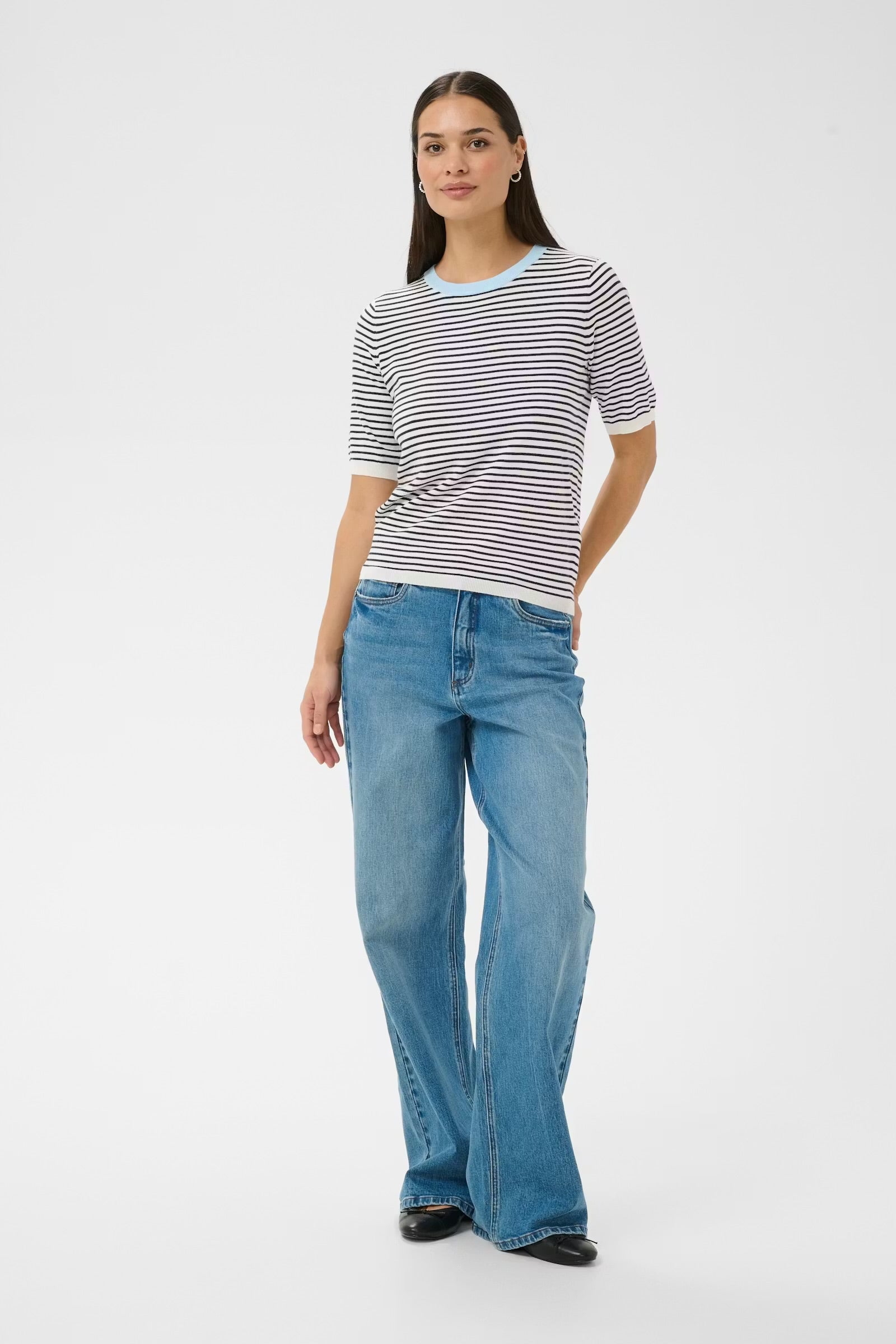 KAFFE LIZZA NARROW STRIPED PULLOVER