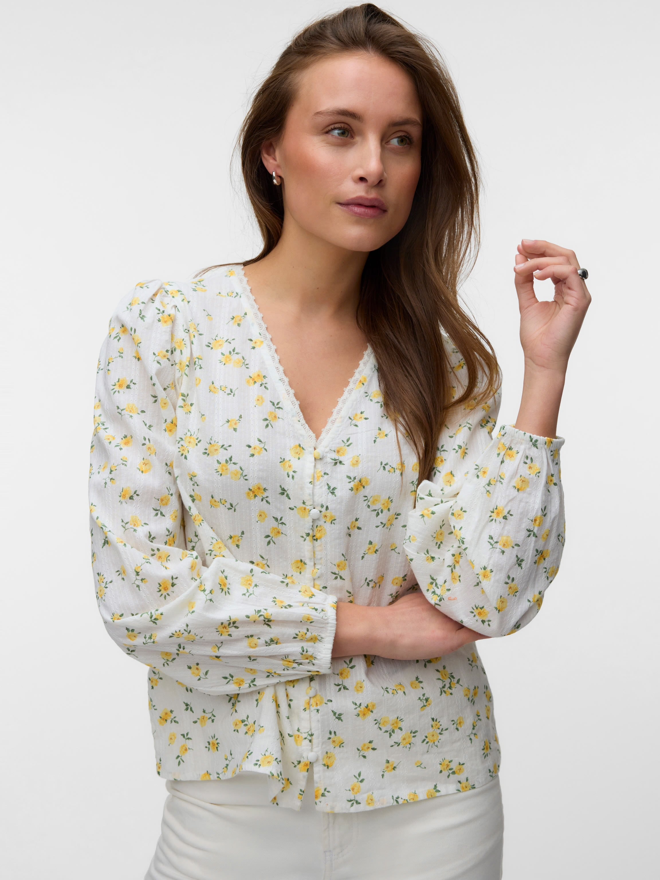 VERO MODA AYA SOFIA LS V-NECK TOP
