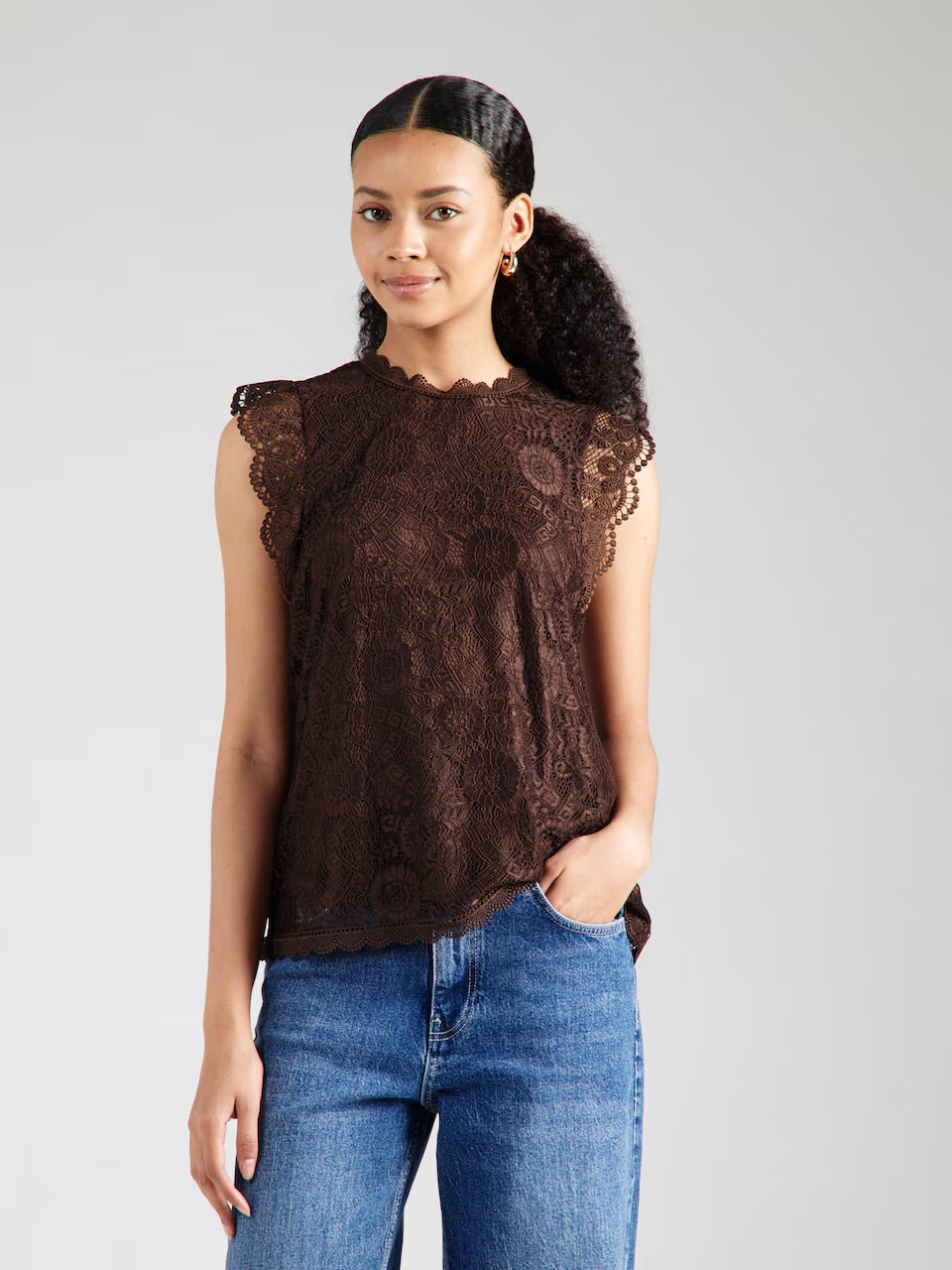PIECES OLLINE SL LACE TOP