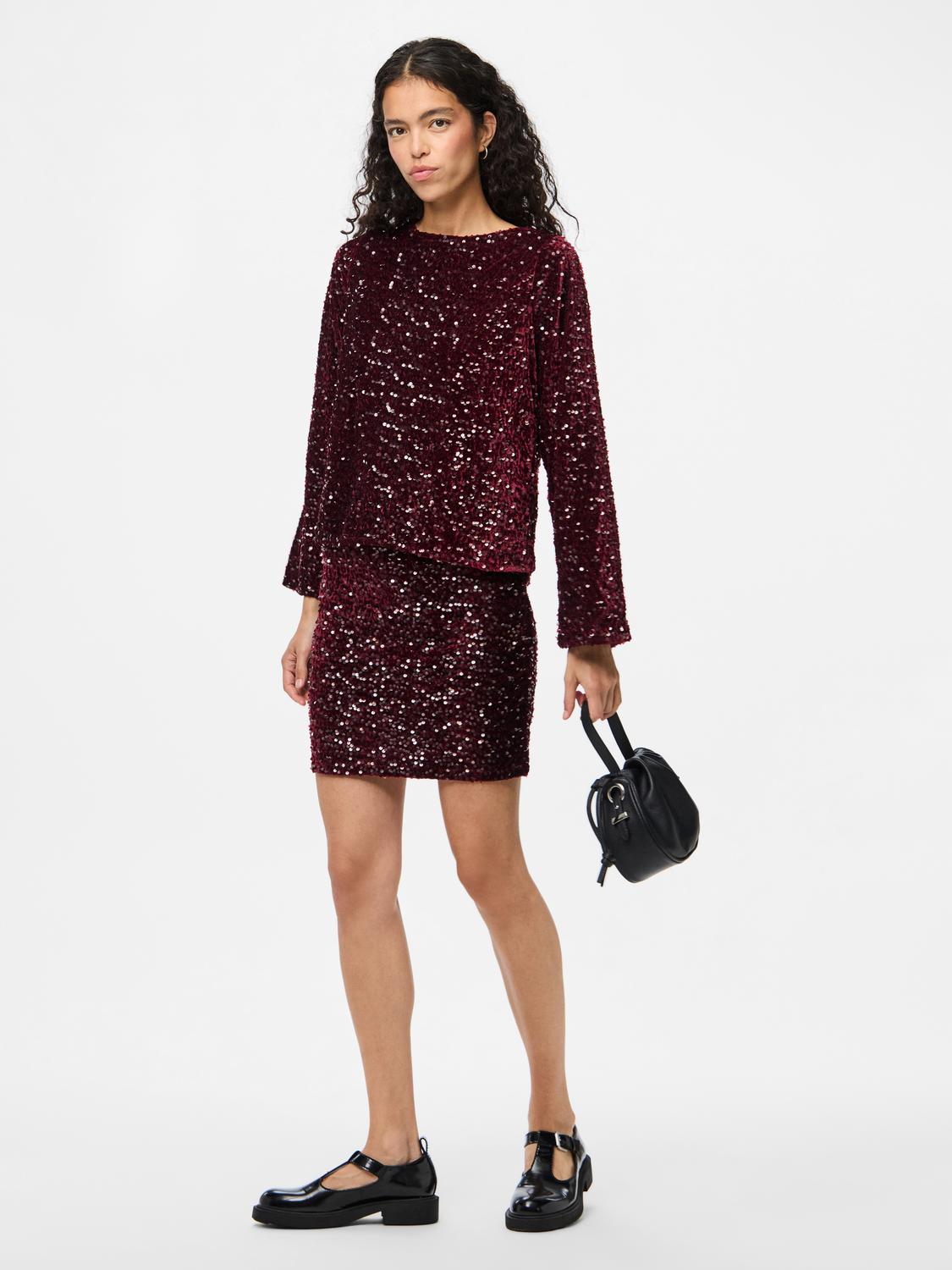 PIECES KAM LS DEEP BACK BOW TOP