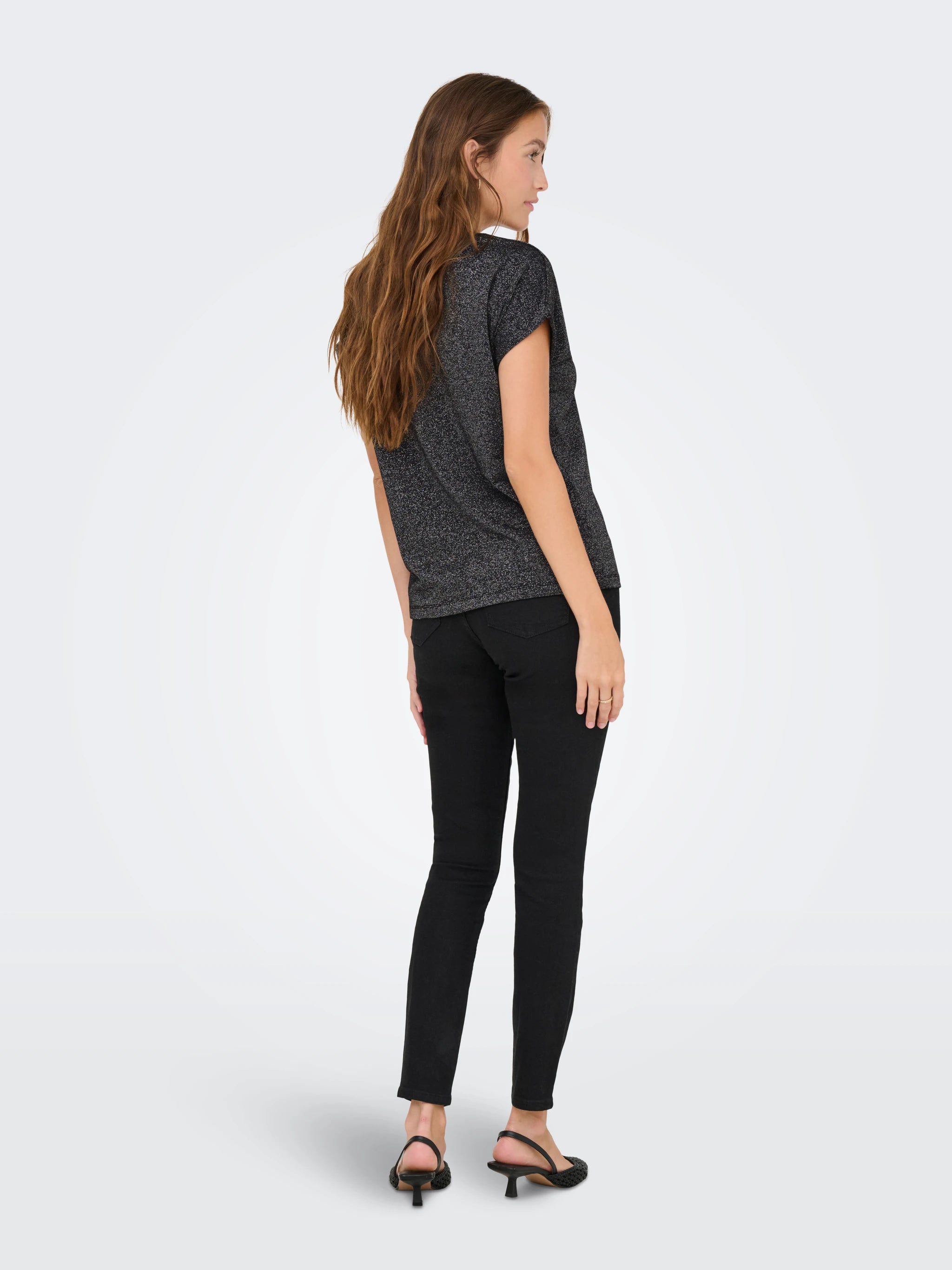ONLY MOSTER GLITTER SS O-NECK TOP