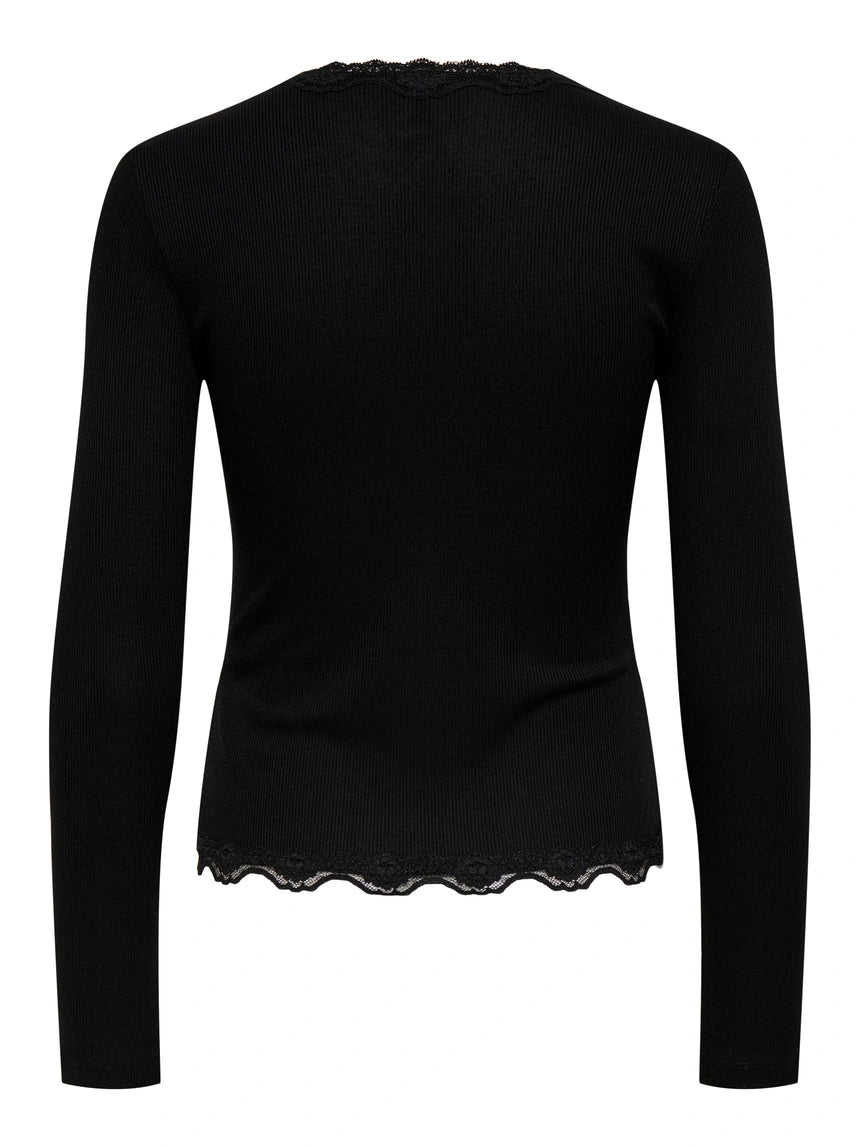 ONLY ENEA L/S LACE MIX PLACKET TOP