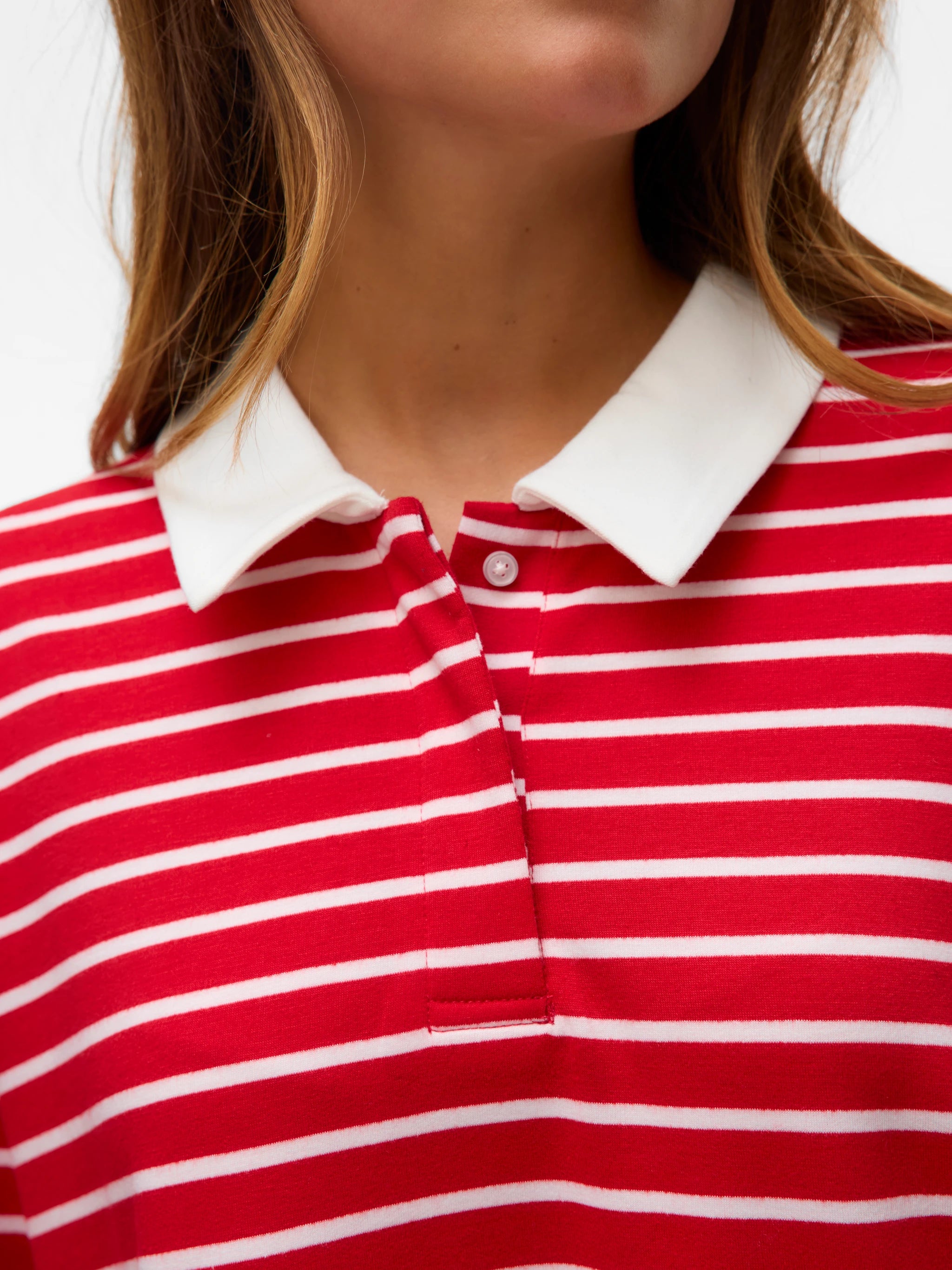 VERO MODA ALMA LS STRIPED POLO TEE