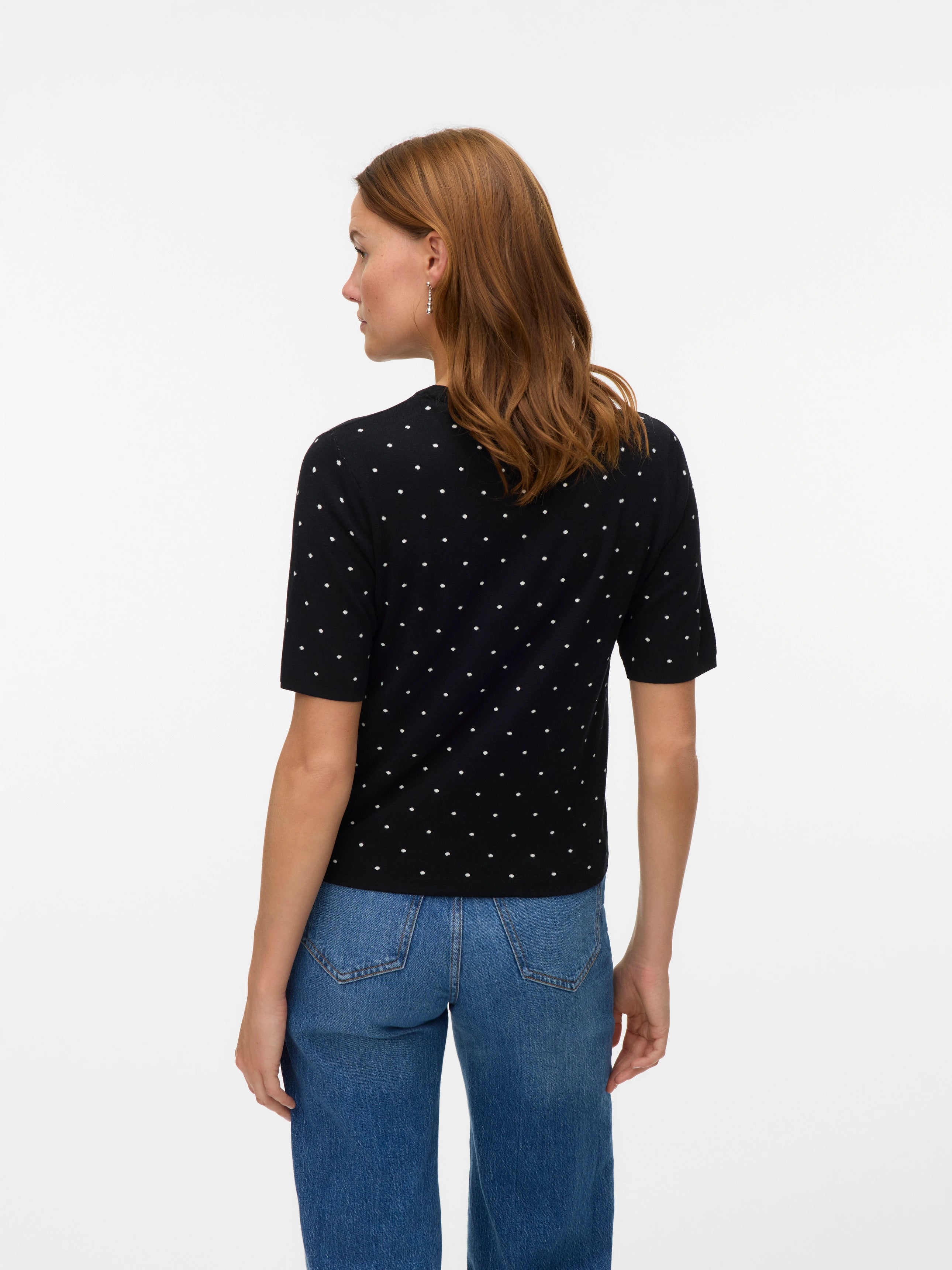 VERO MODA SABA SS O-NECK DOT PULLOVER
