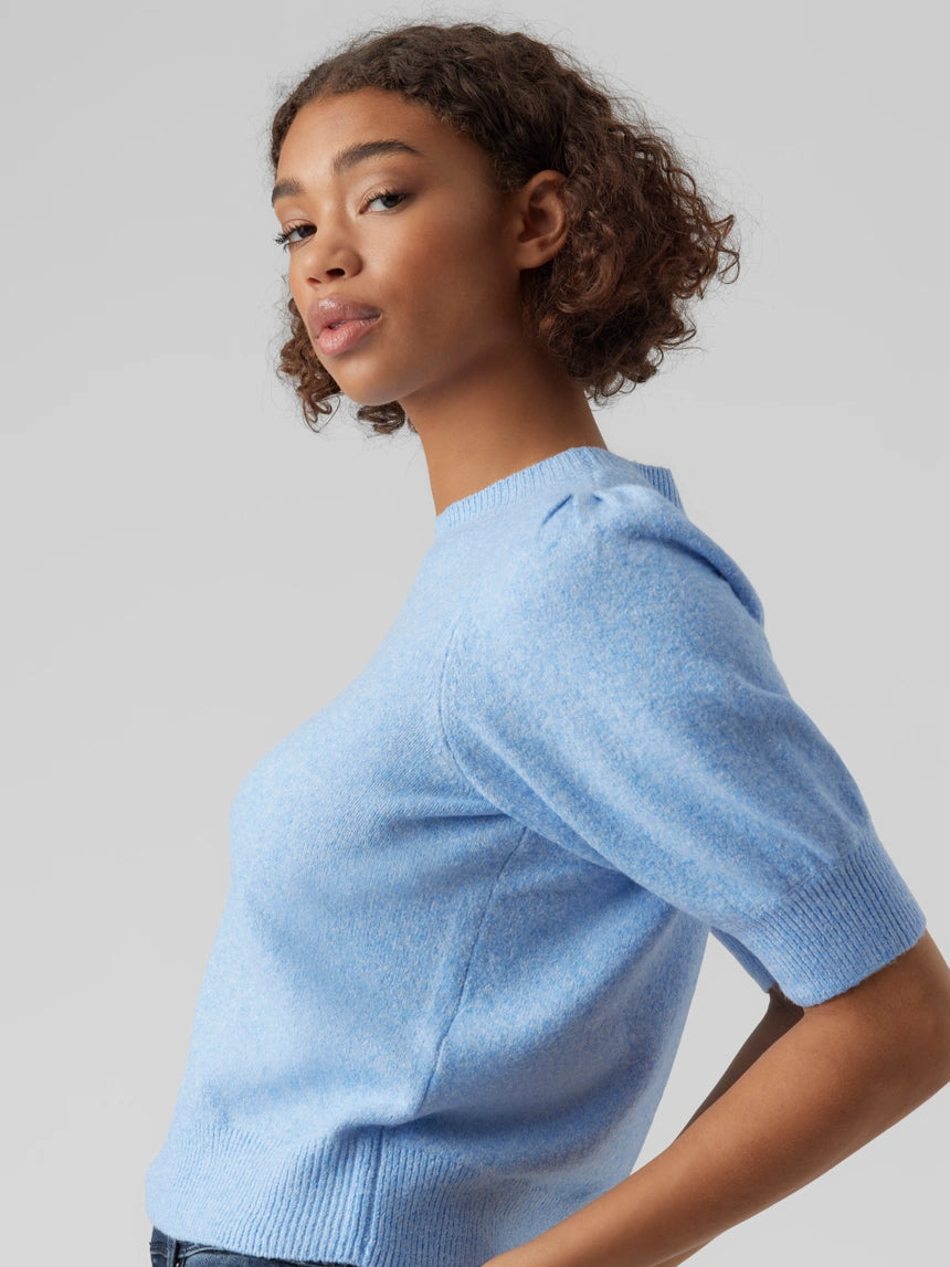 VERO MODA DOFFY 2/4 O-NEKCK PULLOVER - BLUE