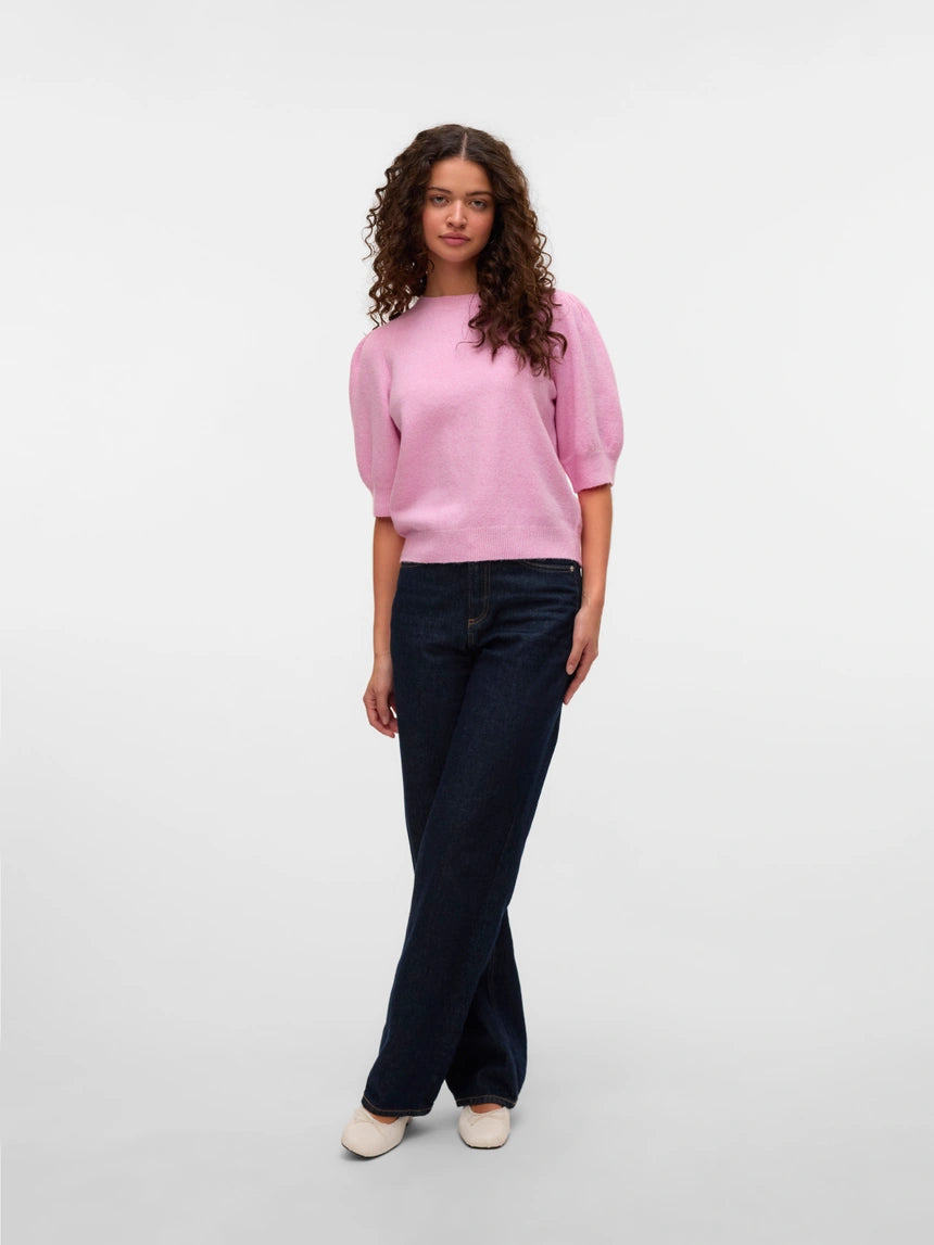 VERO MODA DOFFY 2/4 O-NEKCK PULLOVER - PINK