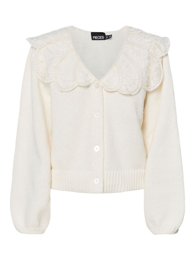 PIECES ABBY LS LACE COLLAR KNIT CARDIGAN