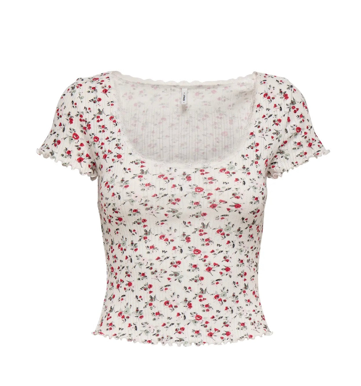 ONLY VIPS LIFE S/S U-NECK LACE TOP