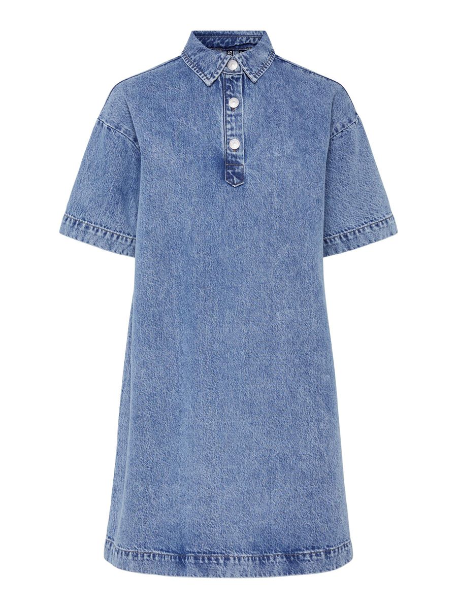 PIECES KENYA SS A-SHAPE DENIM DRESS