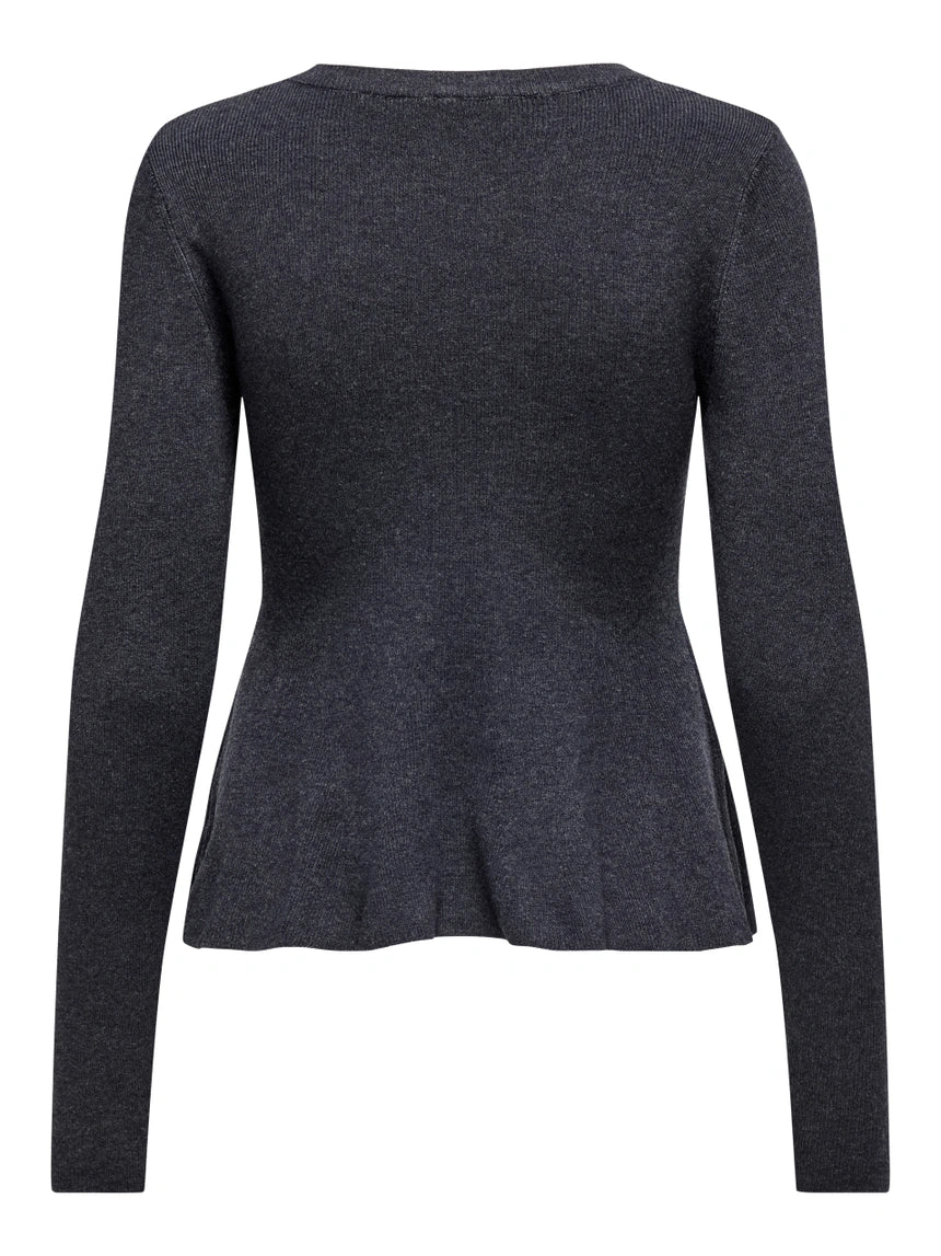 ONLY COCO LIFE LS RIB ONECK PEPLUM