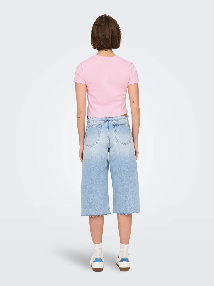 ONLY KIRA S/S BLING O-NECK SHORT TOP