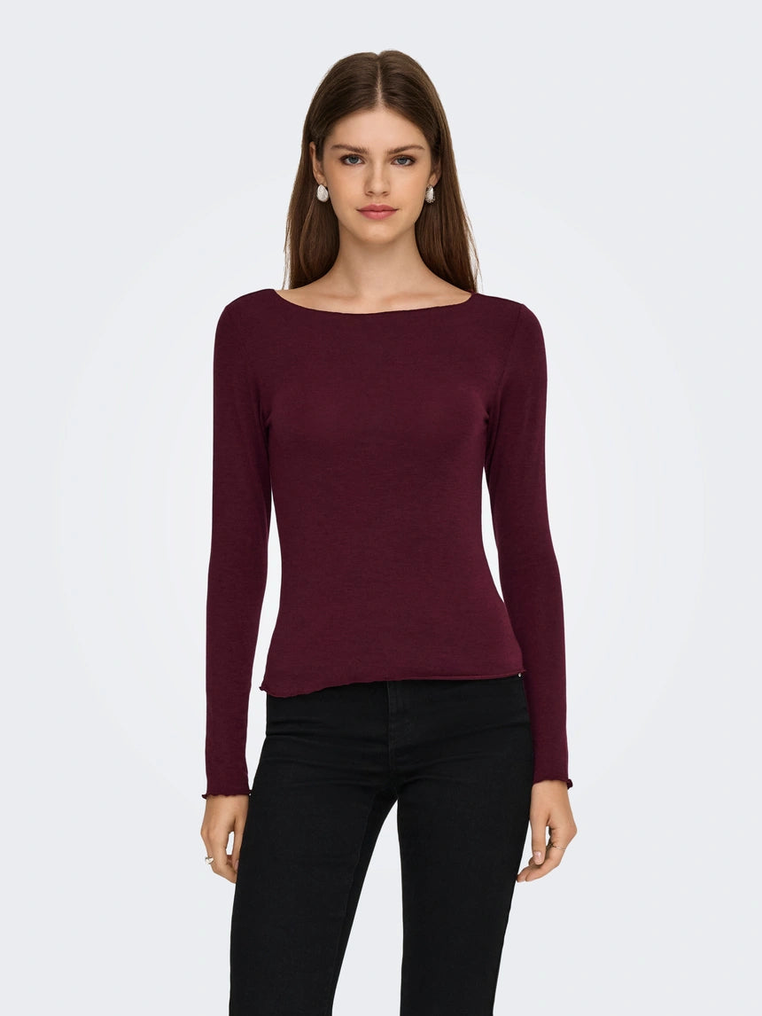 ONLY VIRRO L/S BOATNECK TOP