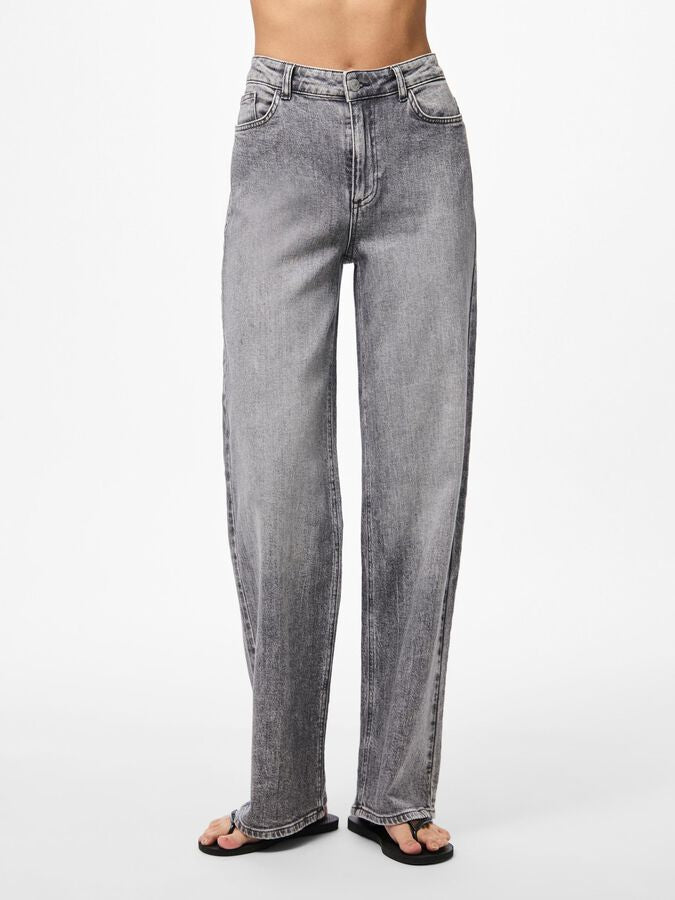 PIECES SILKE MW WIDE JEANS