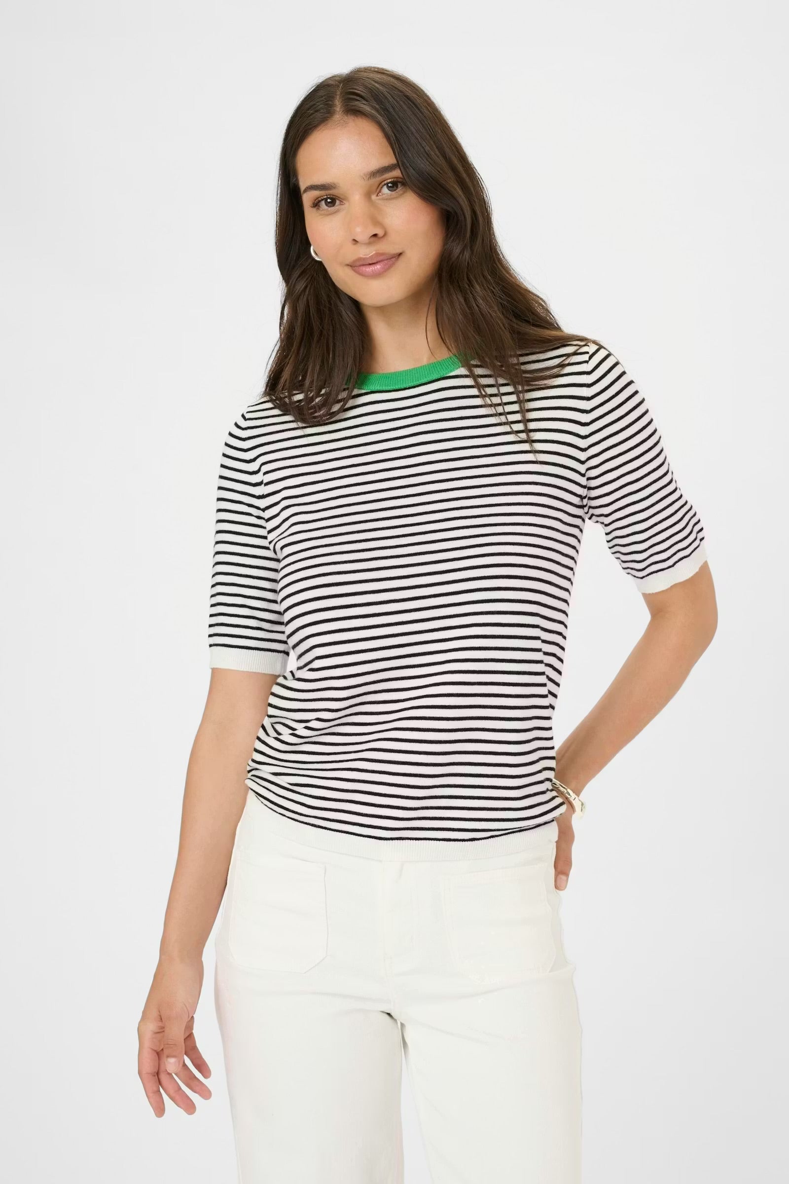 KAFFE LIZZA NARROW STRIPED PULLOVER