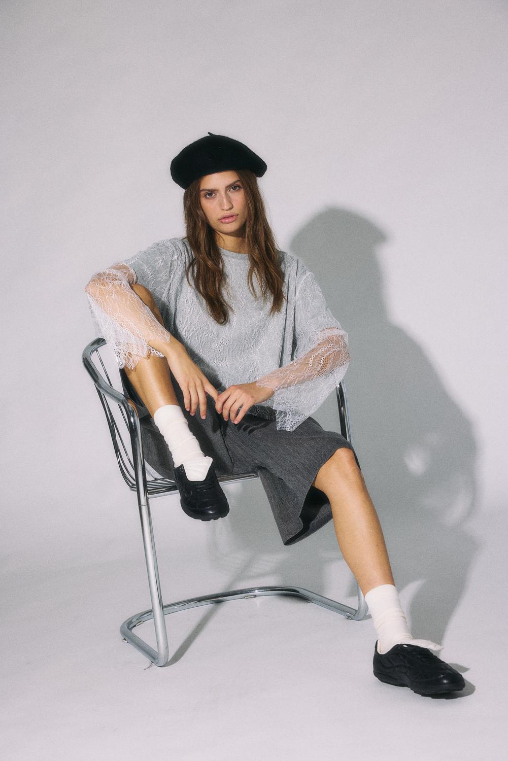 NOISY MAY BIANKA L/S DOUBLE LAYER LACE TEE