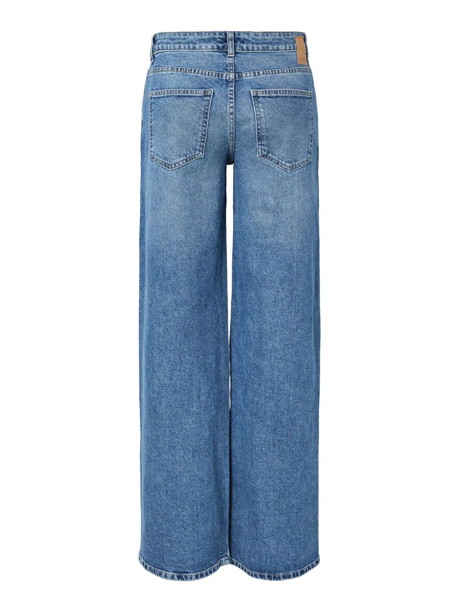 PIECES SELMA LW WIDE JEANS - MEDIUM BLUE DENIM
